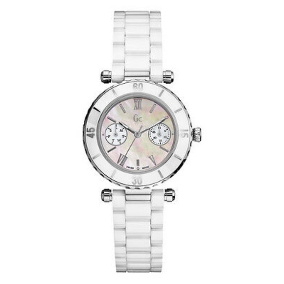 New Guess Collection 34mm Ceramic Case White Ceramic Mineral Women's Watch - Picture 1 of 6